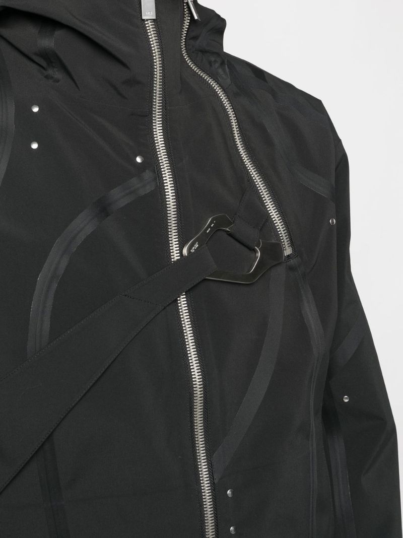 Black Cloistered Technical Hooded Jacket