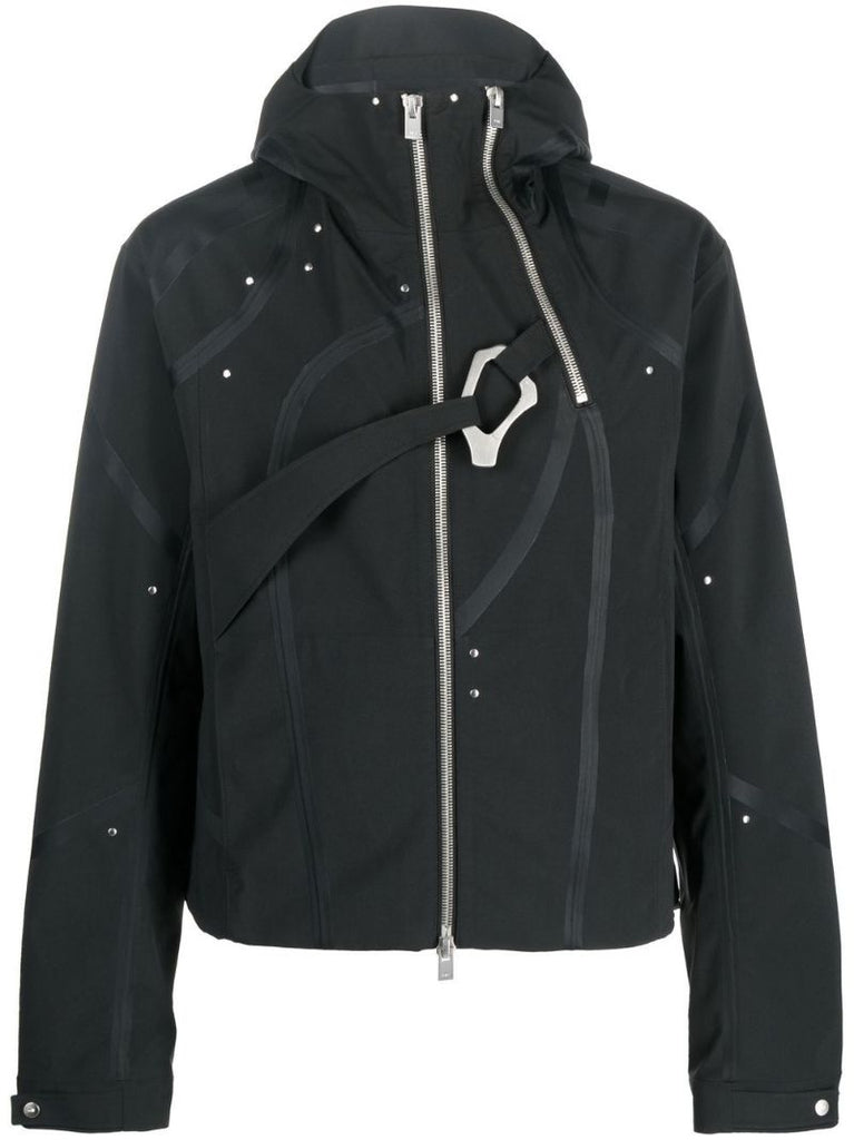 Black Cloistered Technical Hooded Jacket