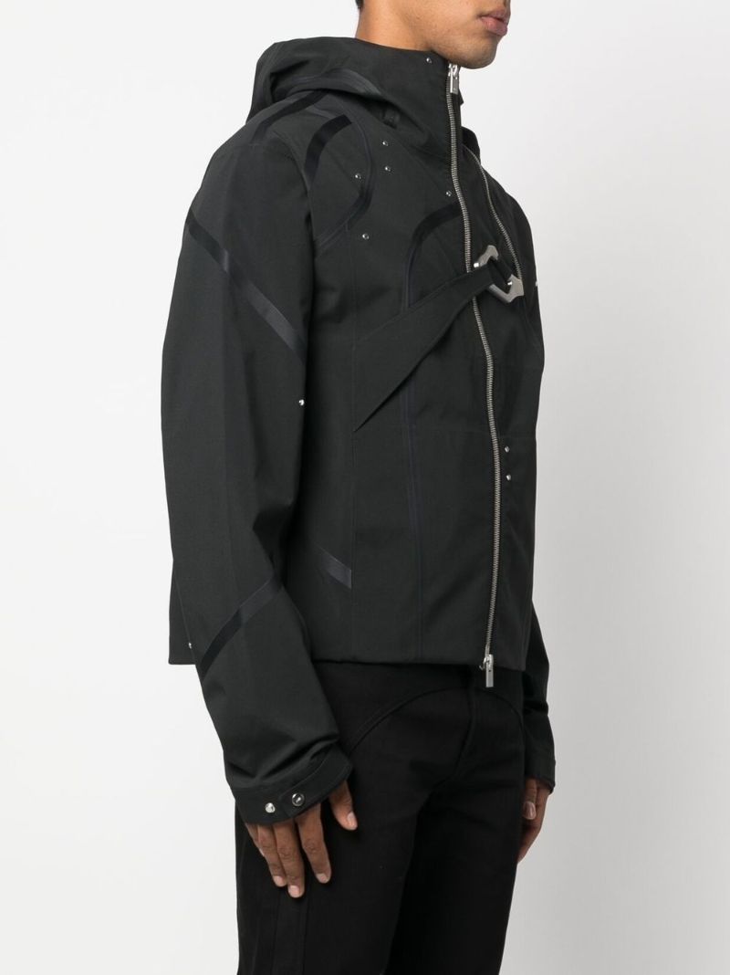 Black Cloistered Technical Hooded Jacket