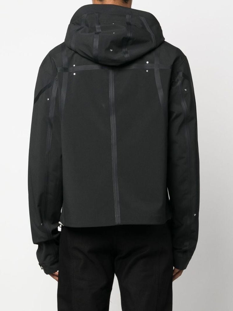 Black Cloistered Technical Hooded Jacket
