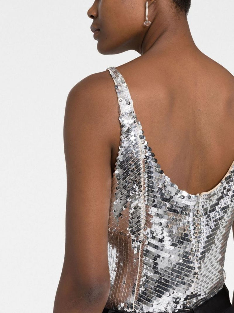 Silver Sequinned Bodysuit