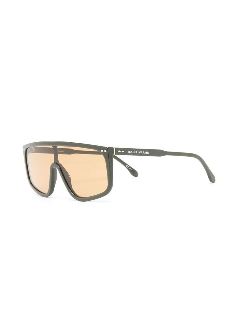 Green Oversized Square Sunglasses