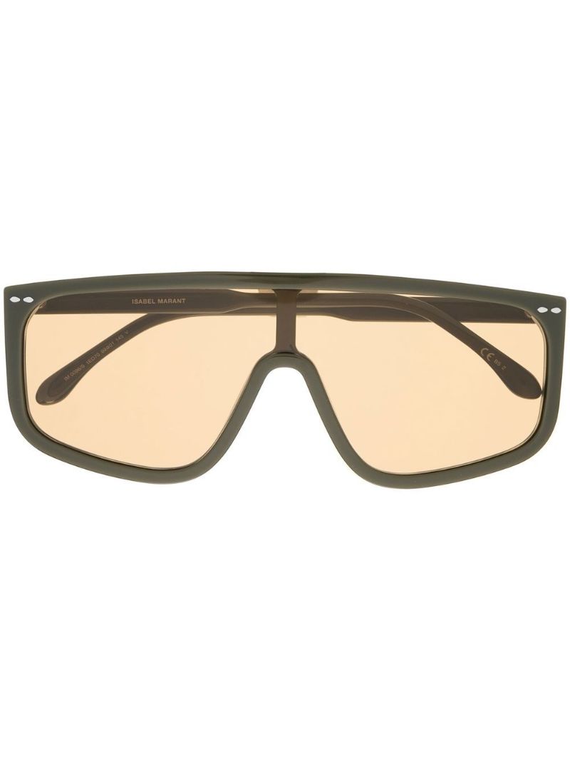 Green Oversized Square Sunglasses