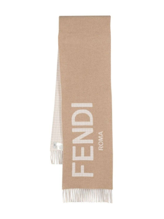 Neutral Logo Check Scarf