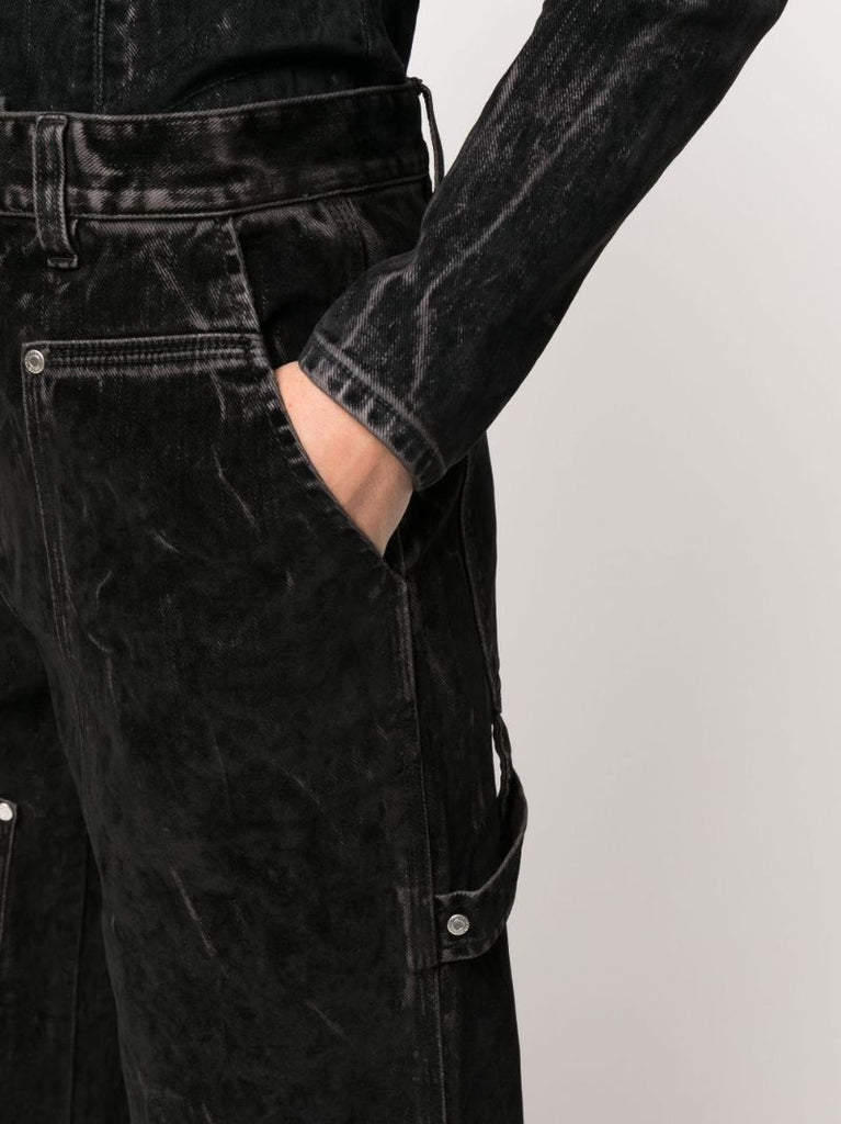 Black Mid-rise Straight-leg Jeans