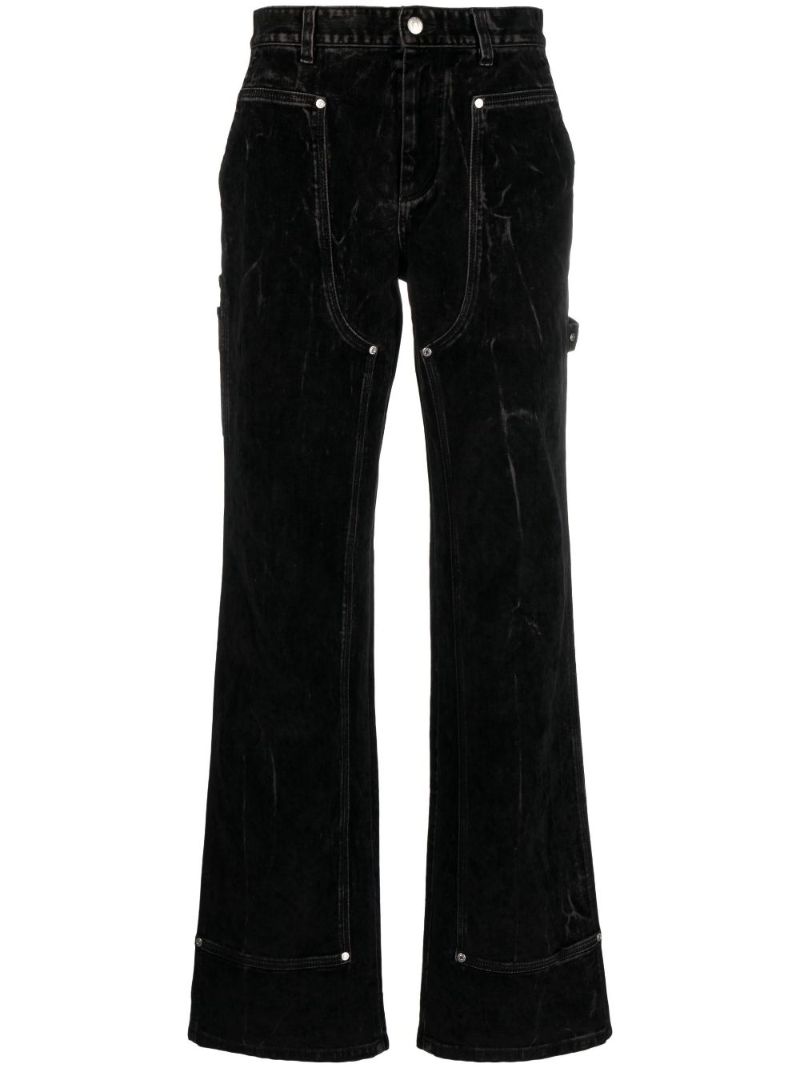 Black Mid-rise Straight-leg Jeans