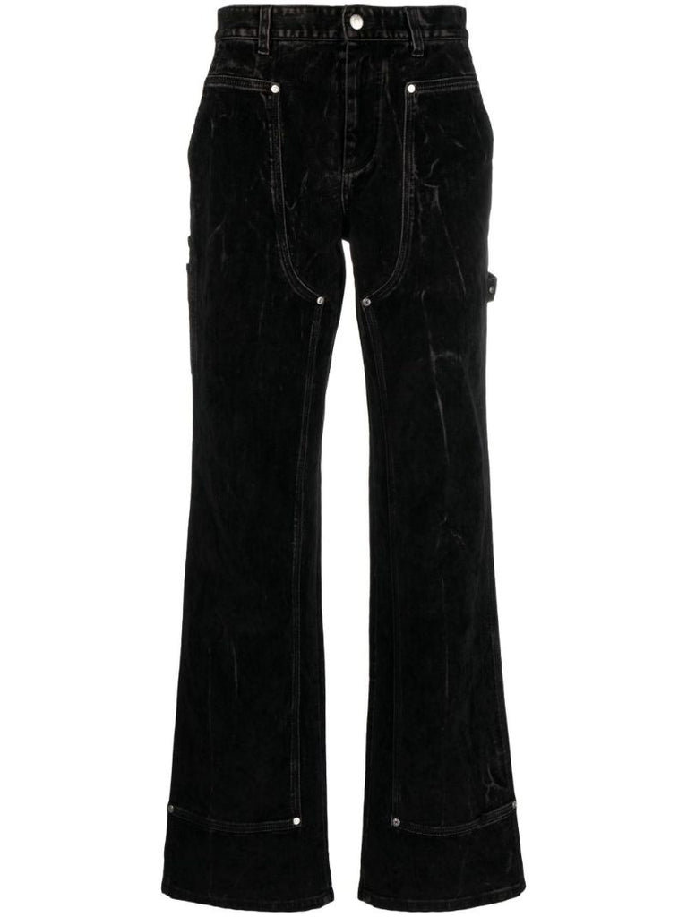 Black Mid-rise Straight-leg Jeans