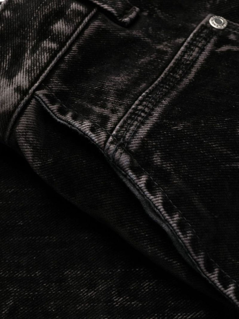 Black Mid-rise Straight-leg Jeans