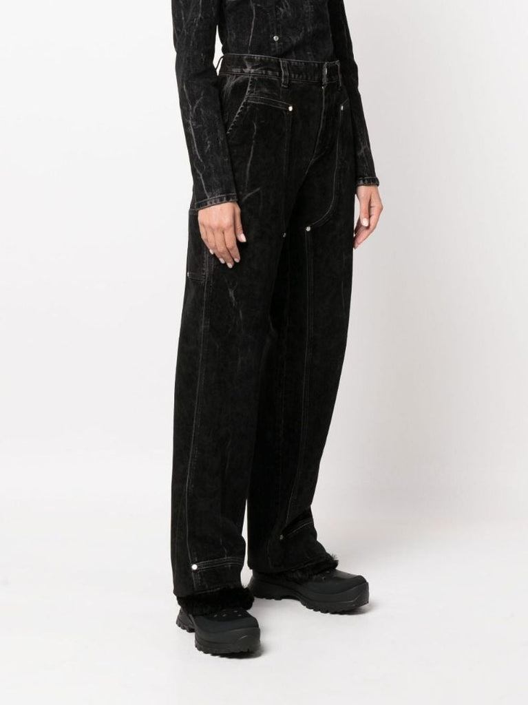 Black Mid-rise Straight-leg Jeans
