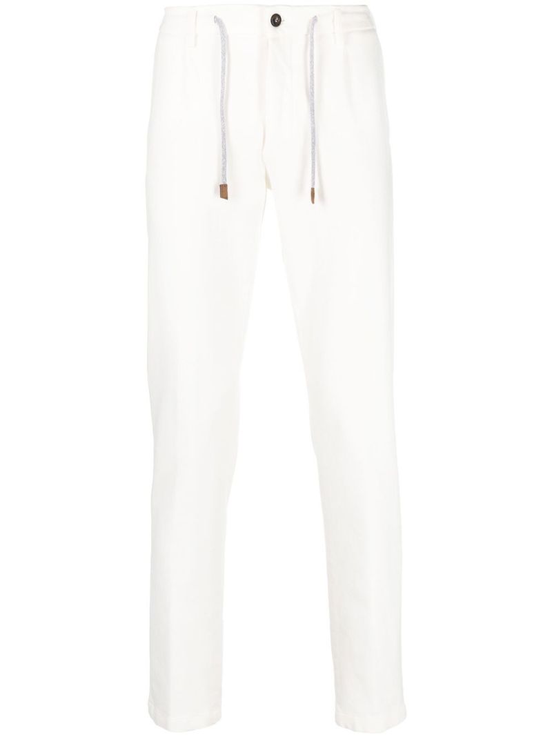 White Pantaloni Cotton Tapered Trousers