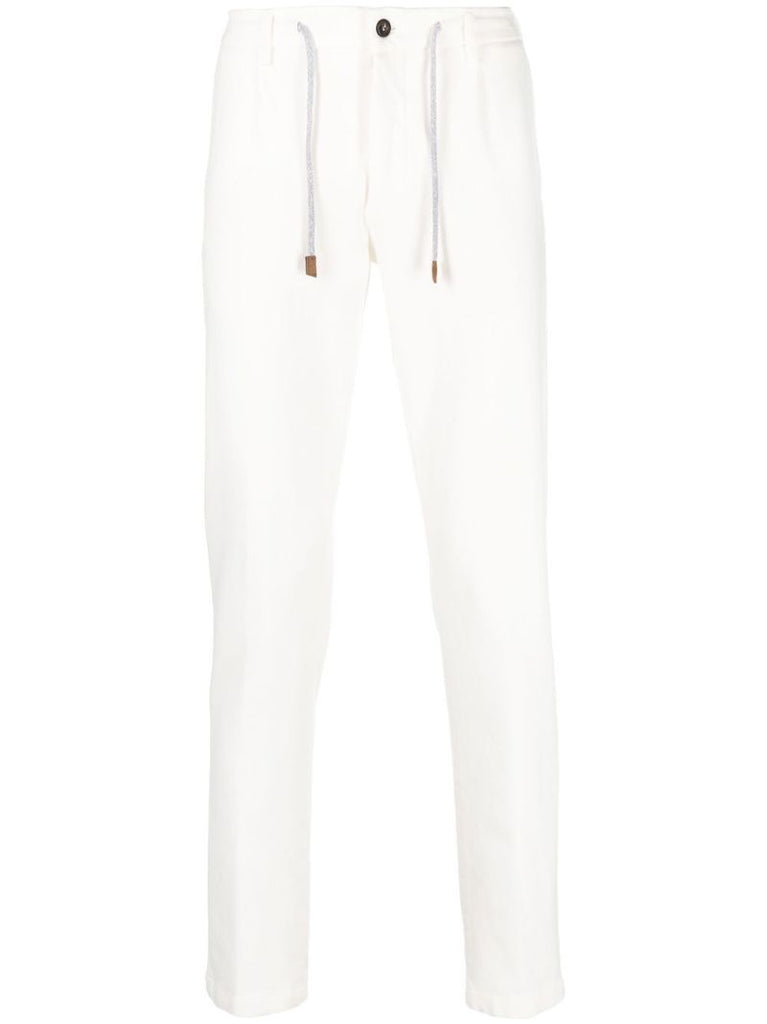 White Pantaloni Cotton Tapered Trousers