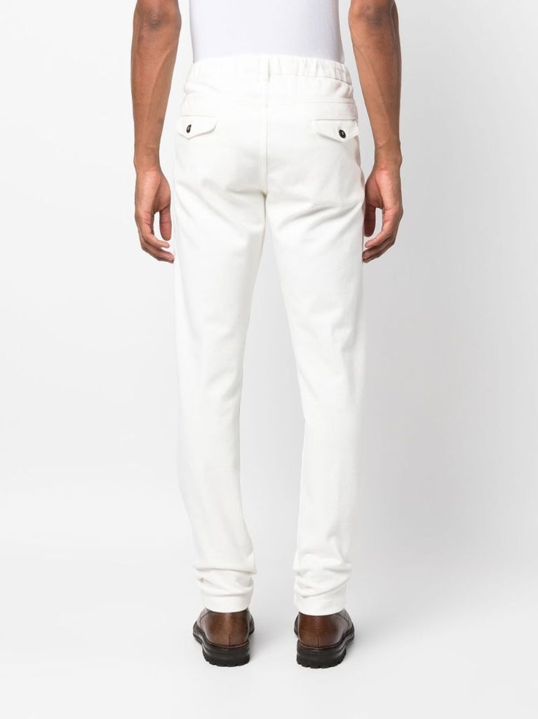 White Pantaloni Cotton Tapered Trousers
