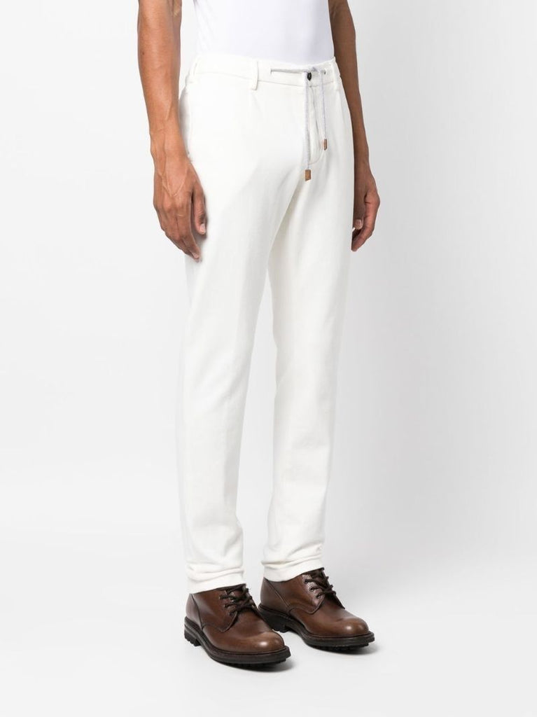 White Pantaloni Cotton Tapered Trousers