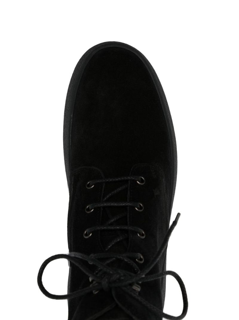 Black W.g. Suede Lace Up Boots