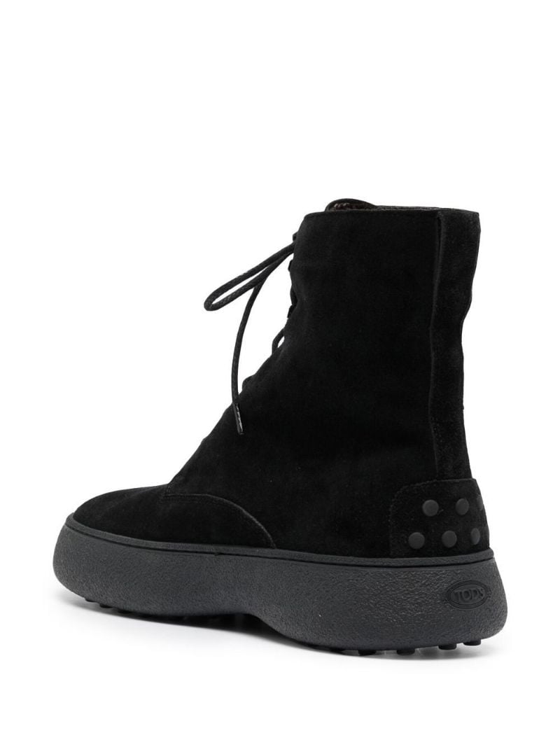 Black W.g. Suede Lace Up Boots