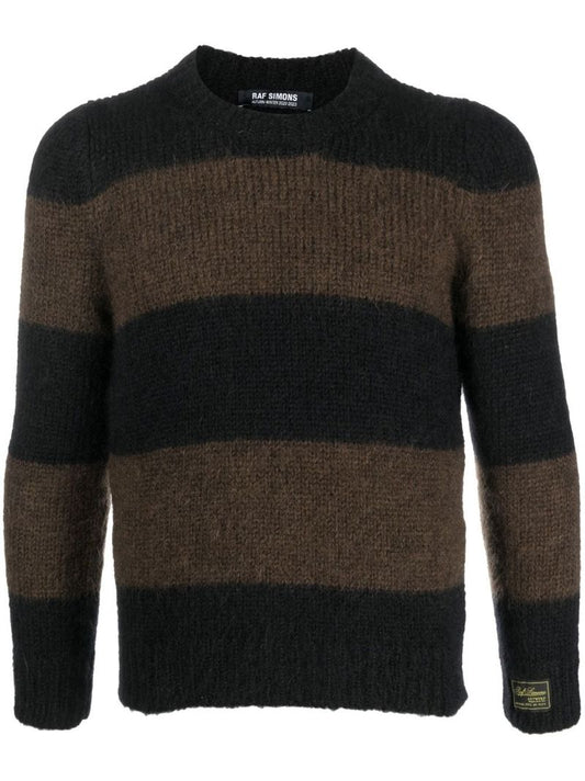 Black and Brown Striped Knitted Sweater