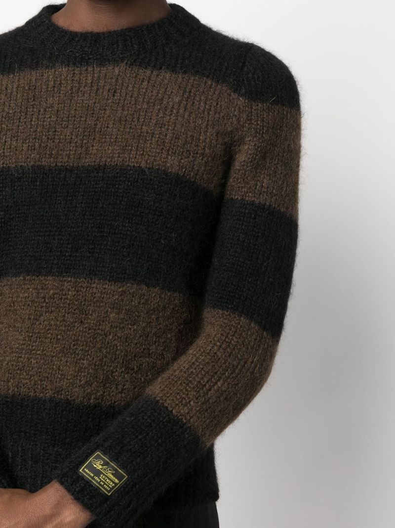 Black and Brown Striped Knitted Sweater