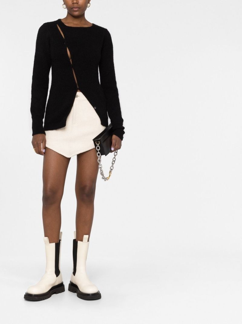 Black La Maille Pau Asymmetric Cardigan