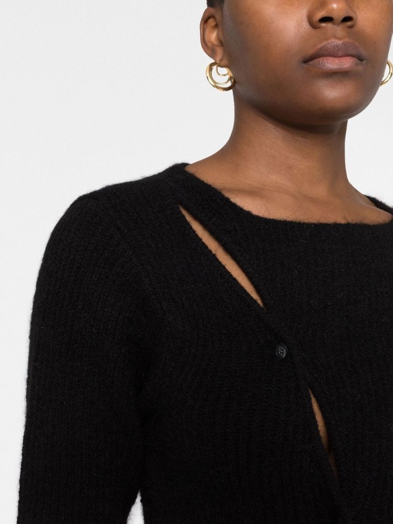 Black La Maille Pau Asymmetric Cardigan