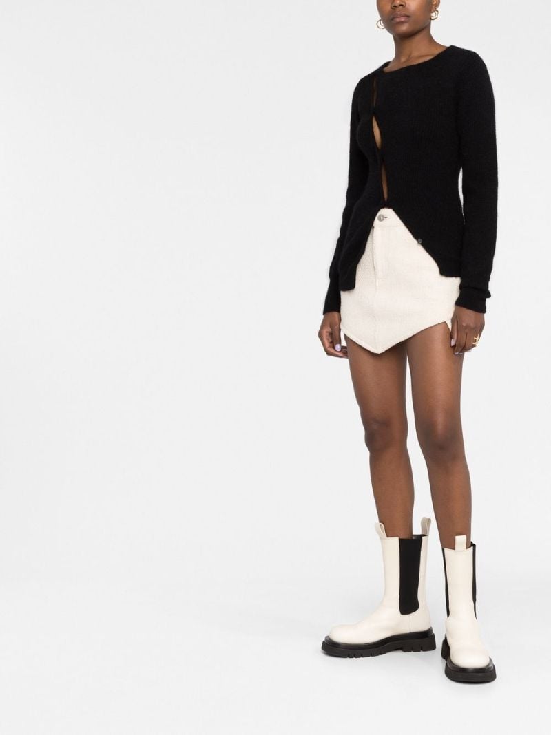 Black La Maille Pau Asymmetric Cardigan