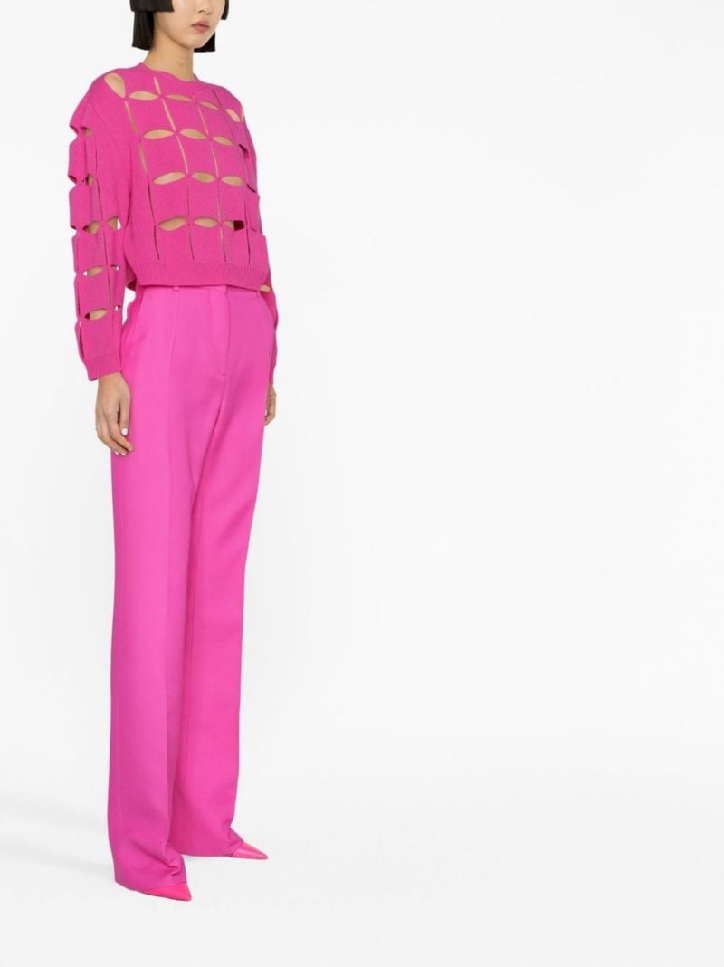 Pink Cut-out Virgin Wool Sweater