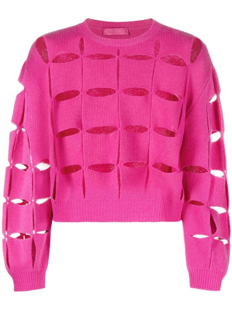 Pink Cut-out Virgin Wool Sweater