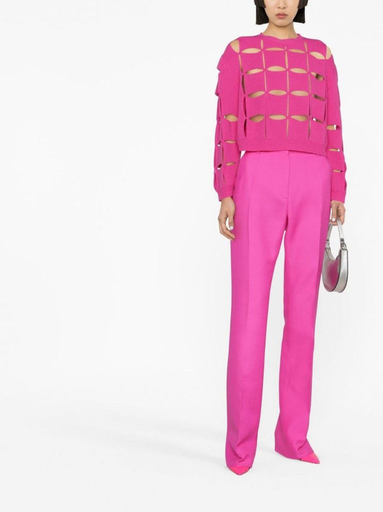 Pink Cut-out Virgin Wool Sweater