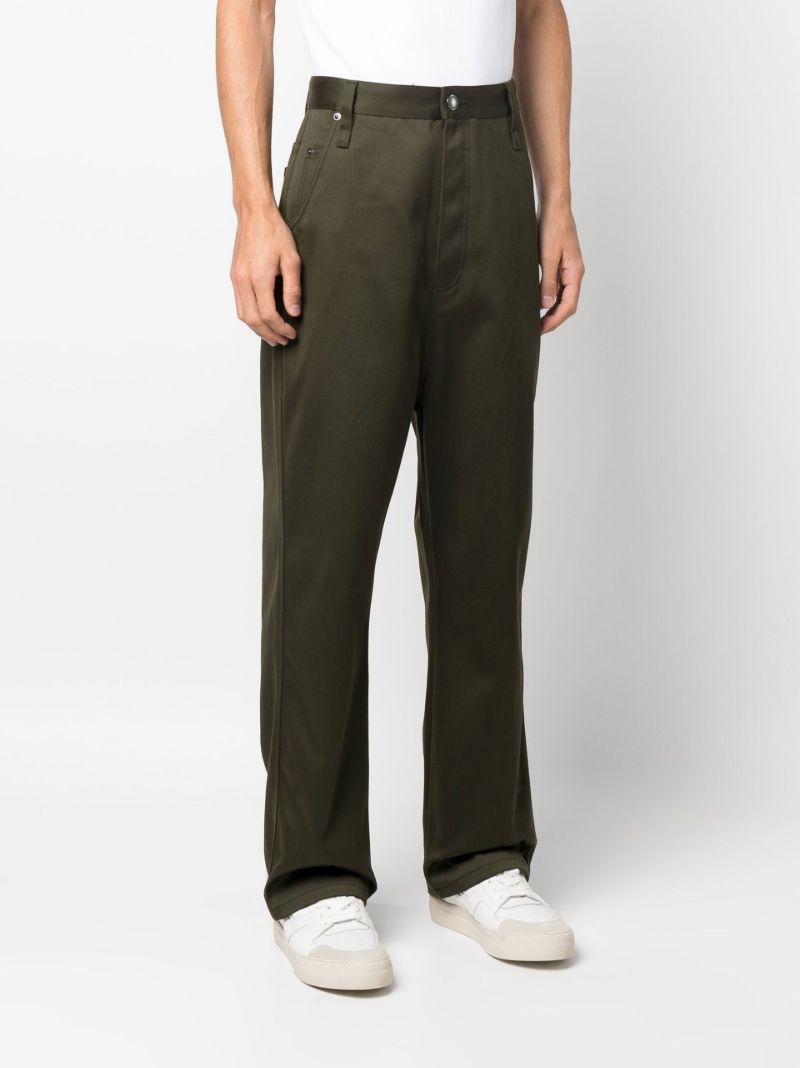 Green Mid-rise Straight-leg Jeans