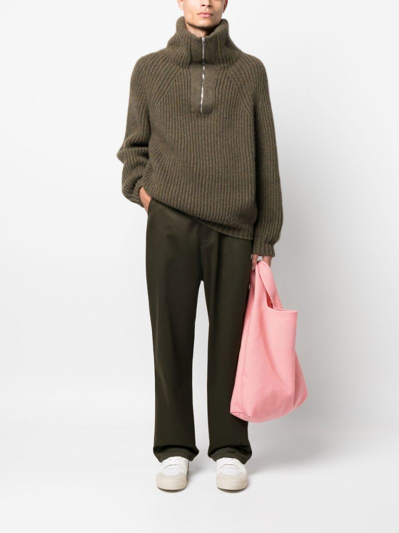 Green Mid-rise Straight-leg Jeans