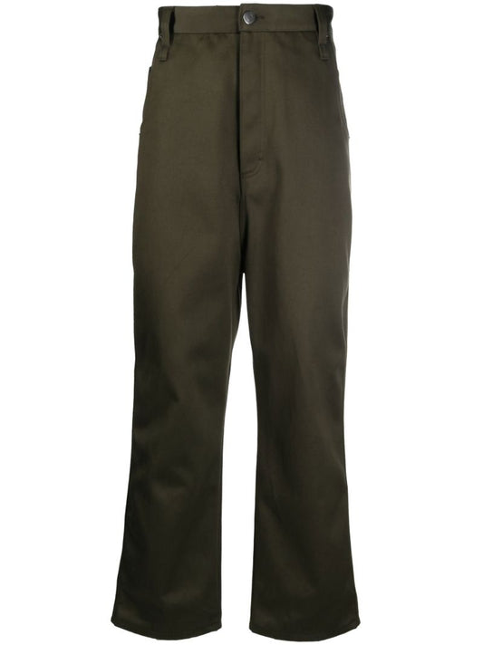 Green Mid-rise Straight-leg Jeans