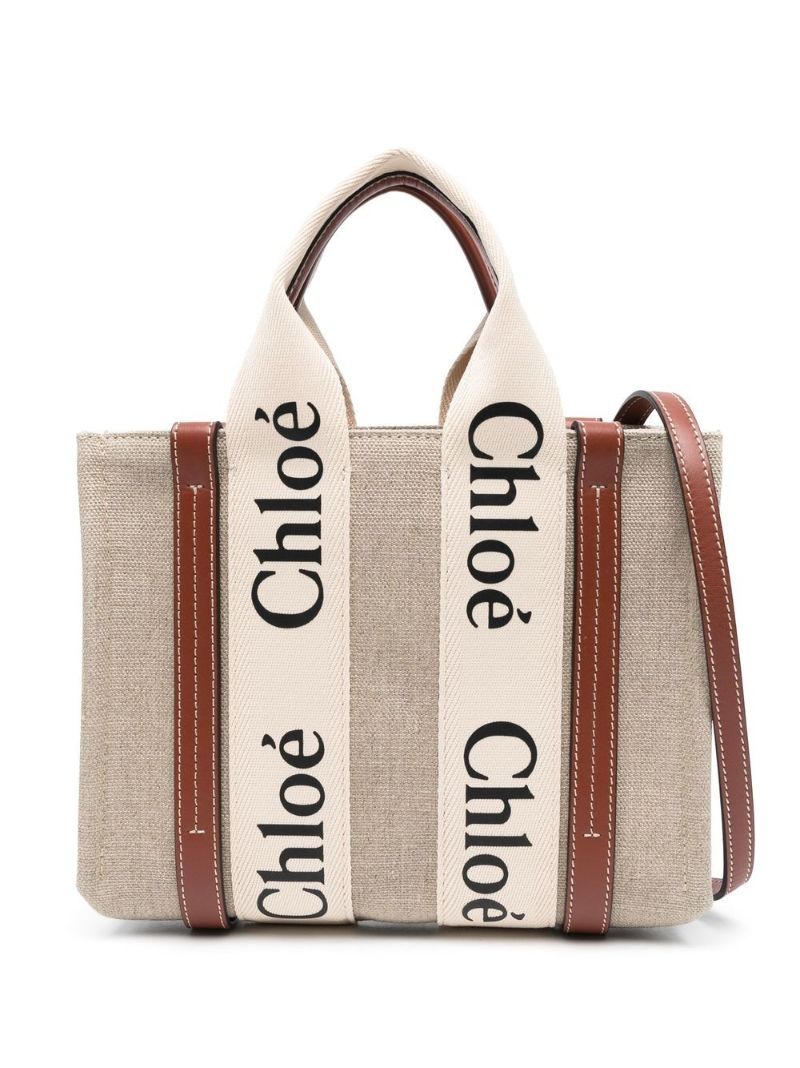 Neutral Woody Small Canvas Tote Bag
