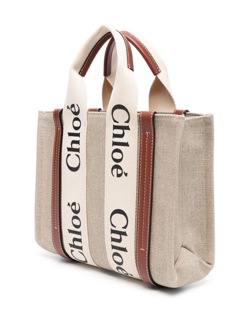 Neutral Woody Small Canvas Tote Bag