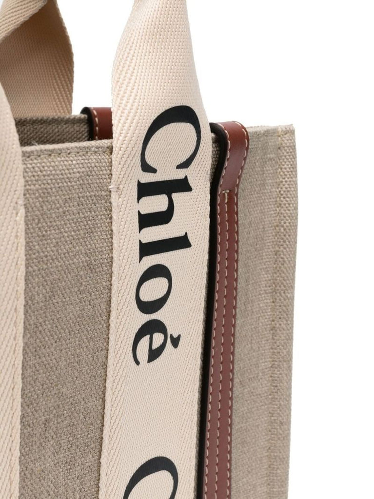 Neutral Woody Small Canvas Tote Bag