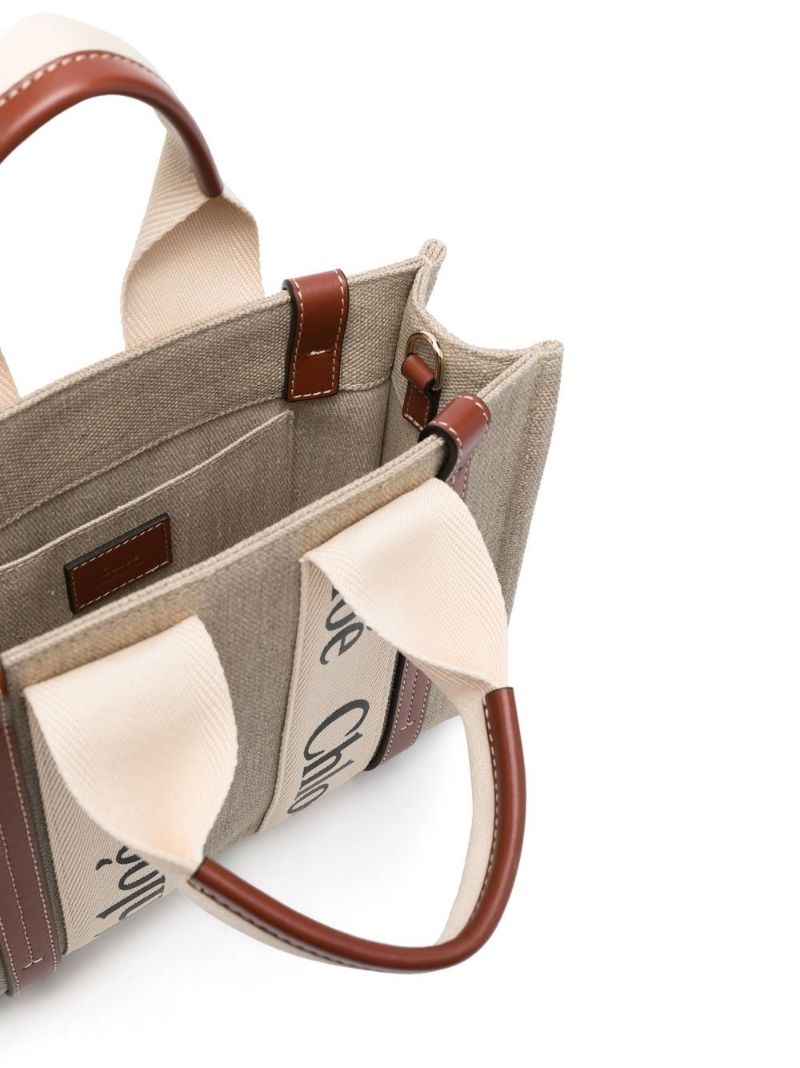 Neutral Woody Small Canvas Tote Bag