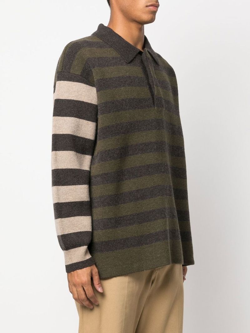 Green Lirio Striped Polo Jumper