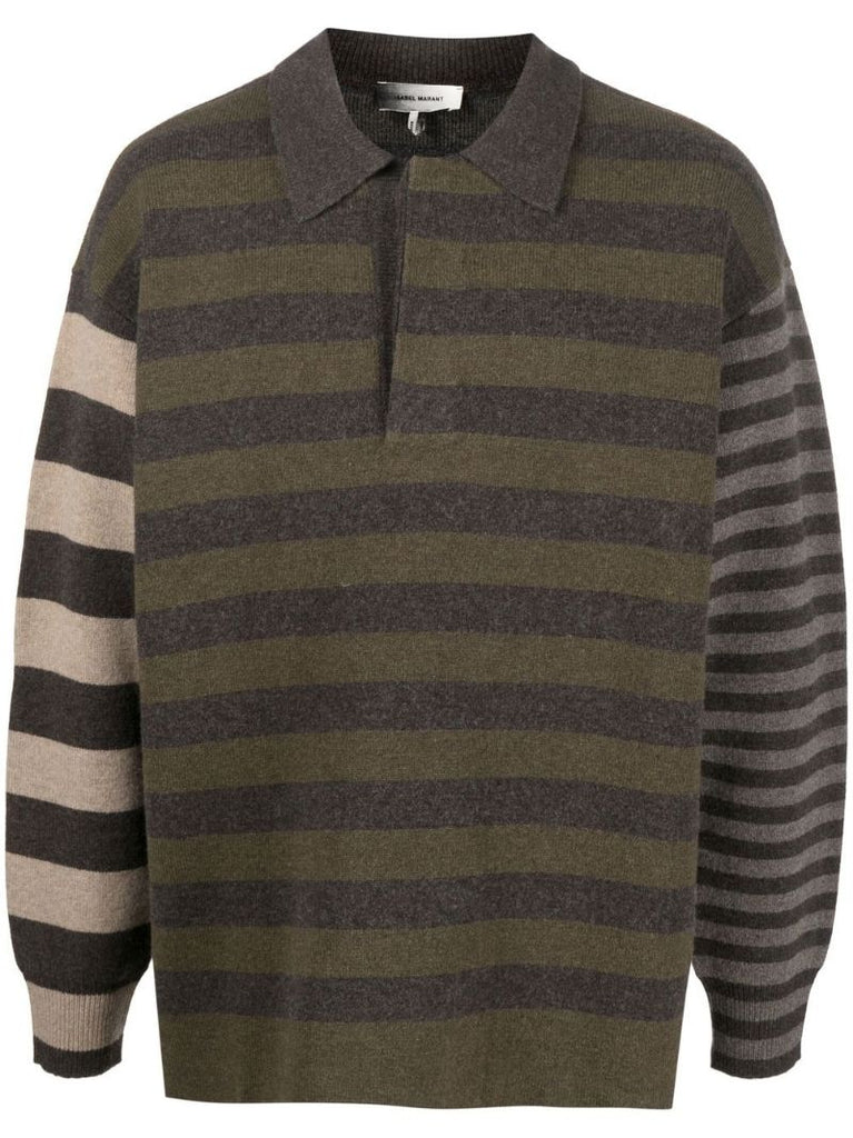 Green Lirio Striped Polo Jumper
