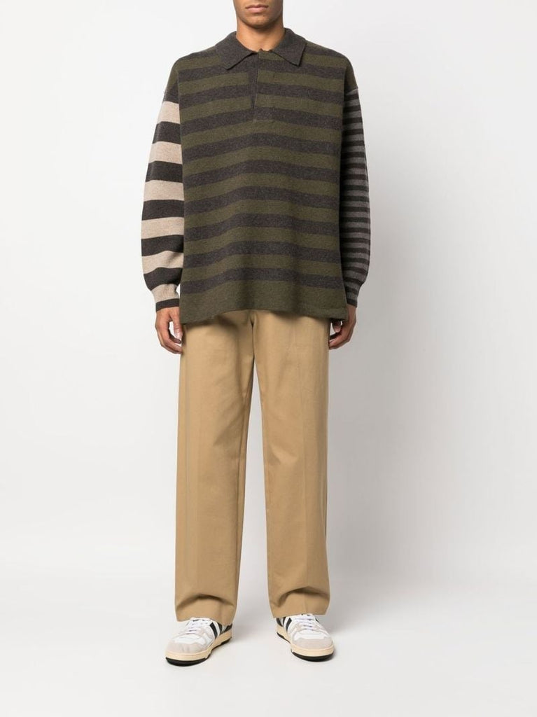 Green Lirio Striped Polo Jumper