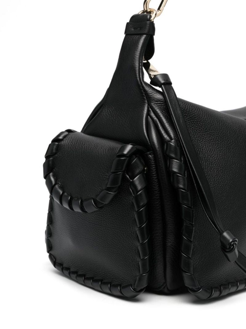 Black Nahir Leather Shoulder Bag