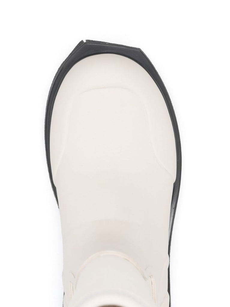 White Slogan Print Ankle Boots