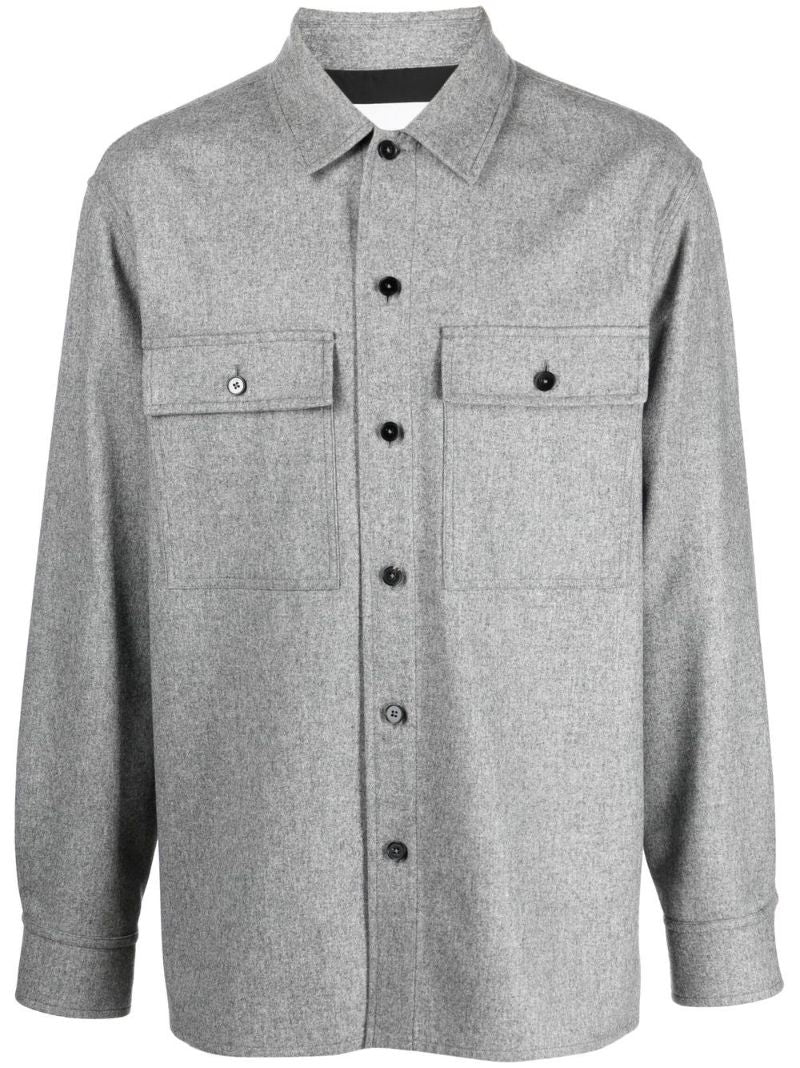 Grey Wool Shirt Jacket