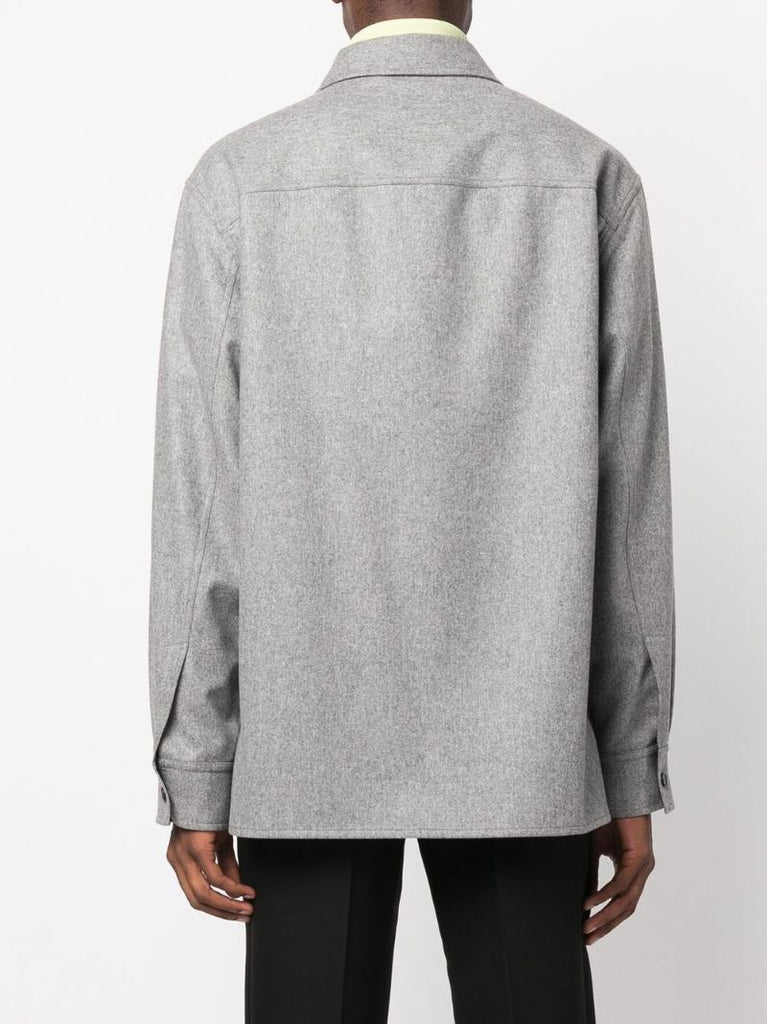 Grey Wool Shirt Jacket