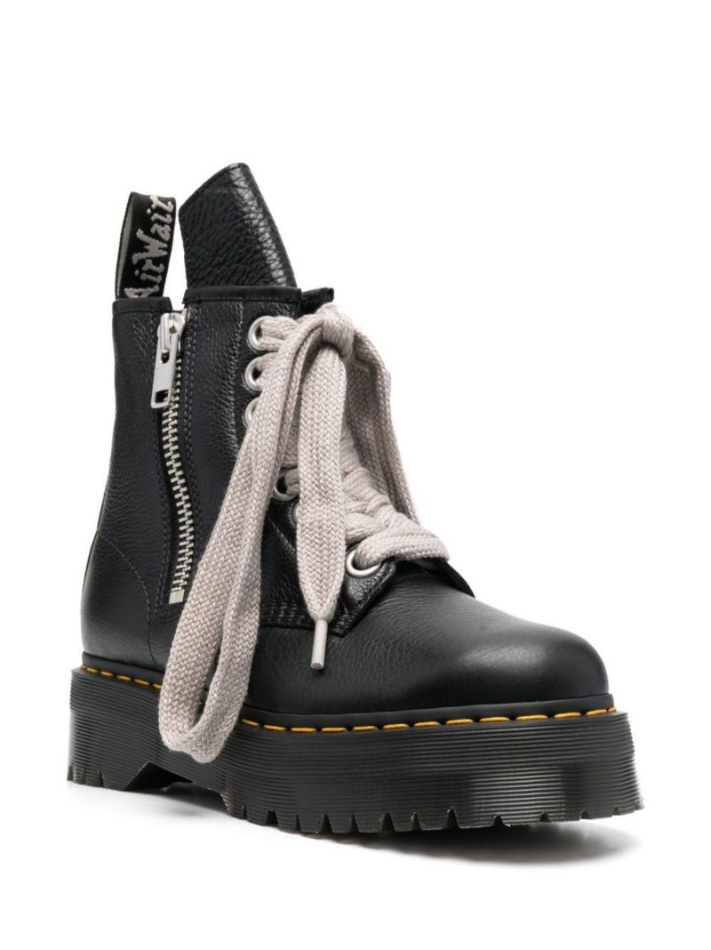 X Dr. Martens Black Lace-up Leather Ankle Boots