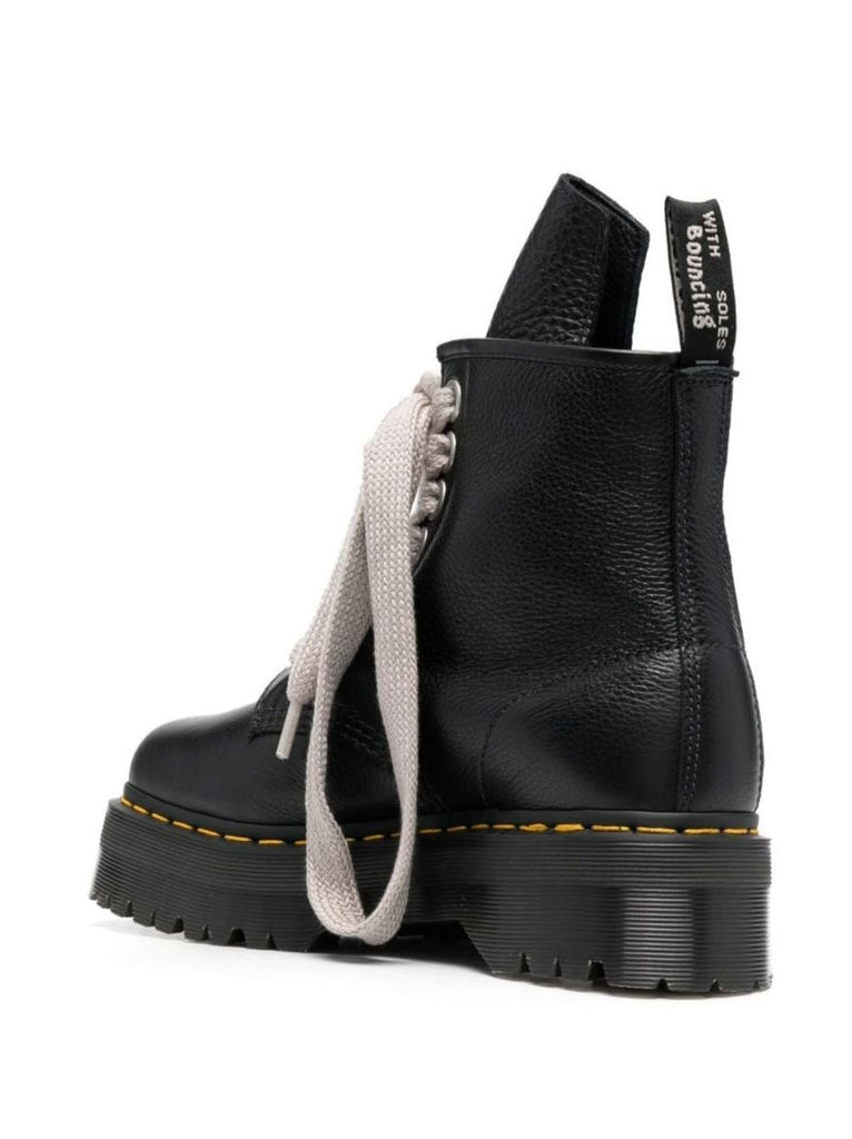 X Dr. Martens Black Lace-up Leather Ankle Boots