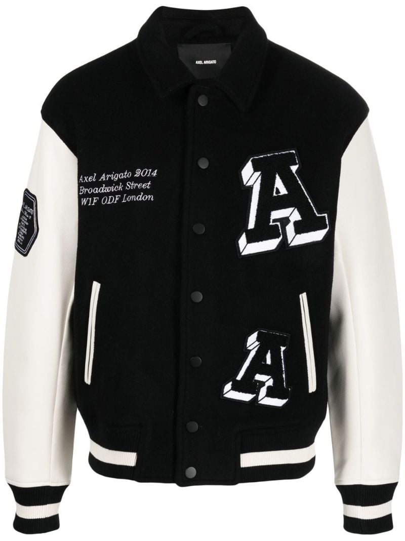 Black Logo Patch Bomber Jacket
