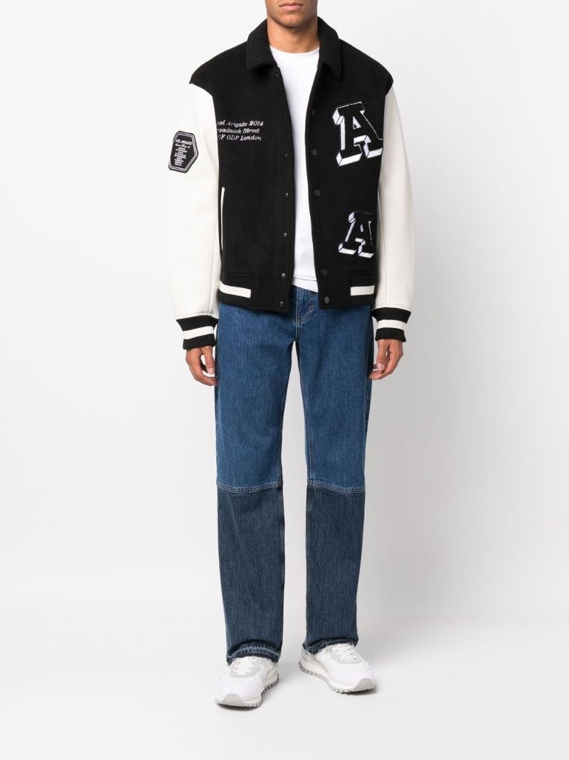 Black Logo Patch Bomber Jacket