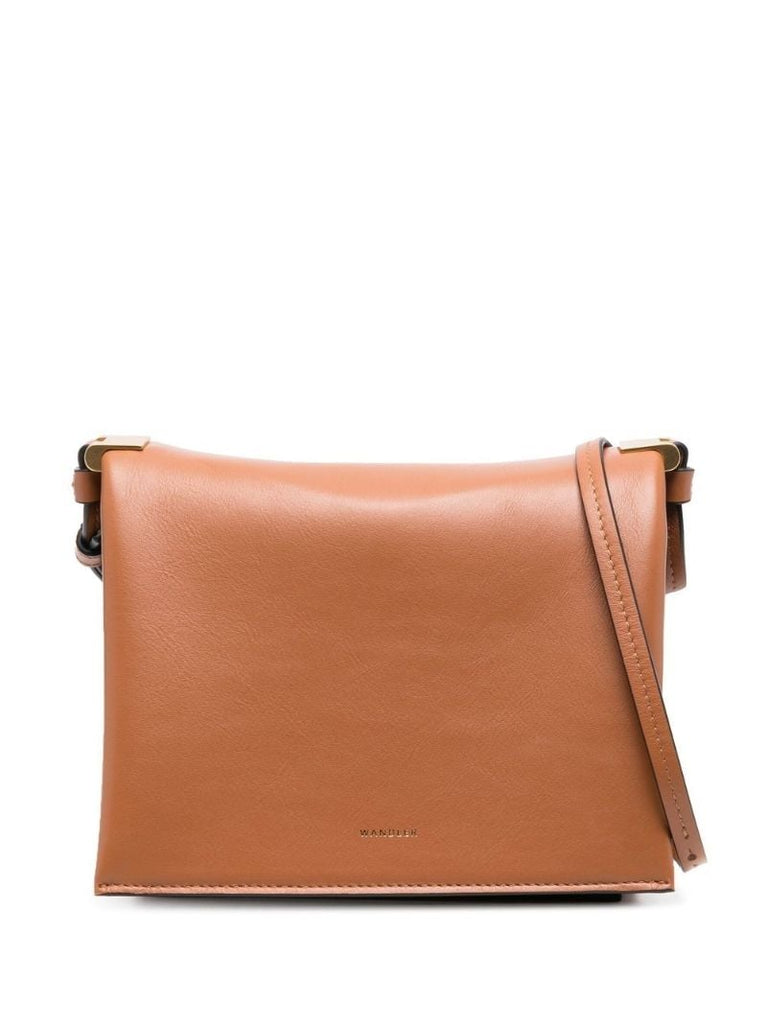 Brown Uma Box Leather Shoulder Bag
