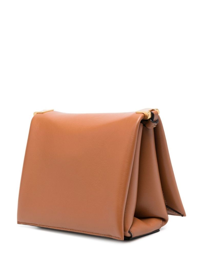 Brown Uma Box Leather Shoulder Bag