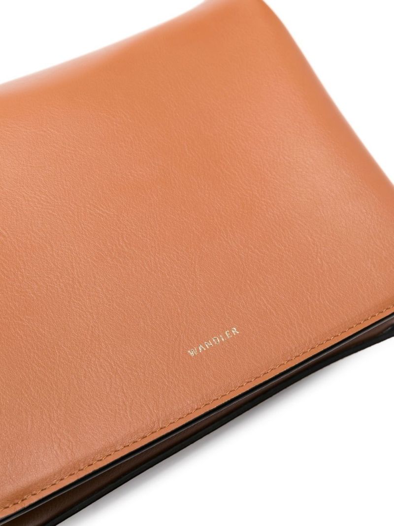 Brown Uma Box Leather Shoulder Bag