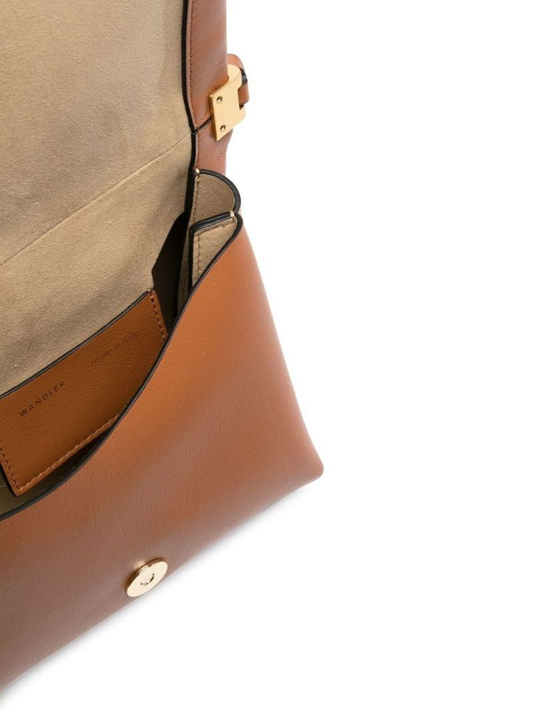 Brown Uma Box Leather Shoulder Bag
