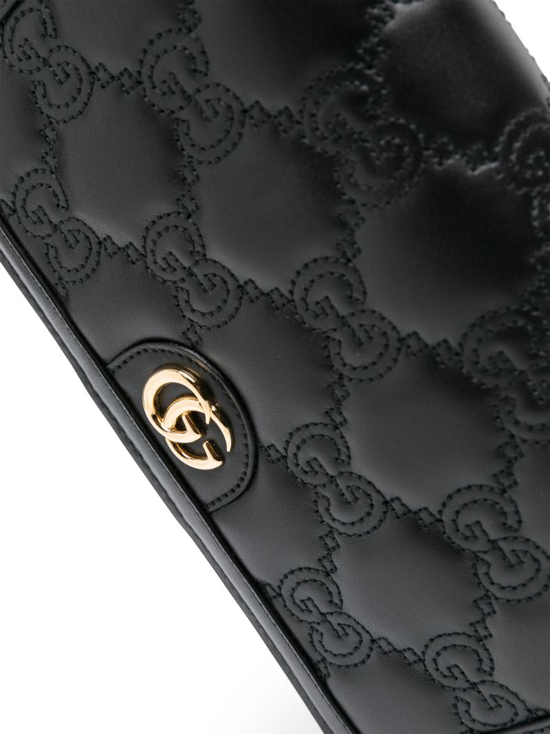 Black Gg MatelassÃ_x0083_Â© Chain-strap Leather Wallet